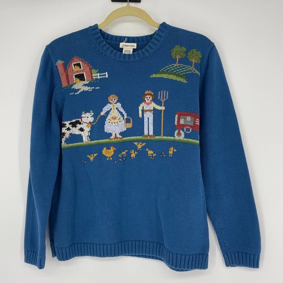 St. John's Bay Sweaters - Vintage St. John’s Bay Chicken Sequin Sweater Med